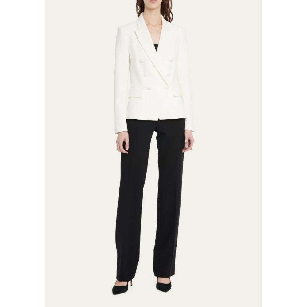L'AGENCE Women's Kenzie Double Breasted Ivory White Blazer Jacket Size 16